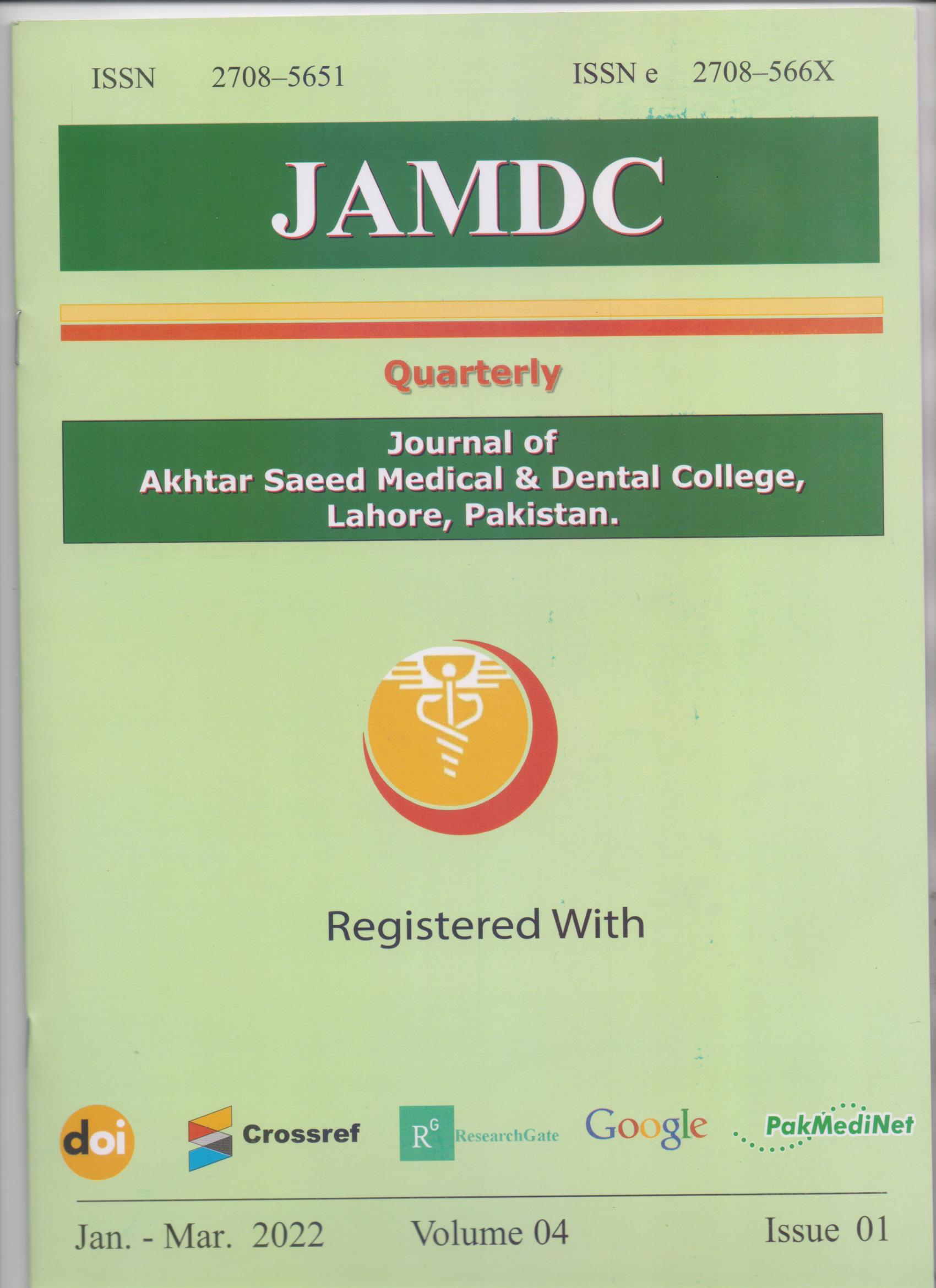 Journal of Akhtar Saeed Medical & Dental College.