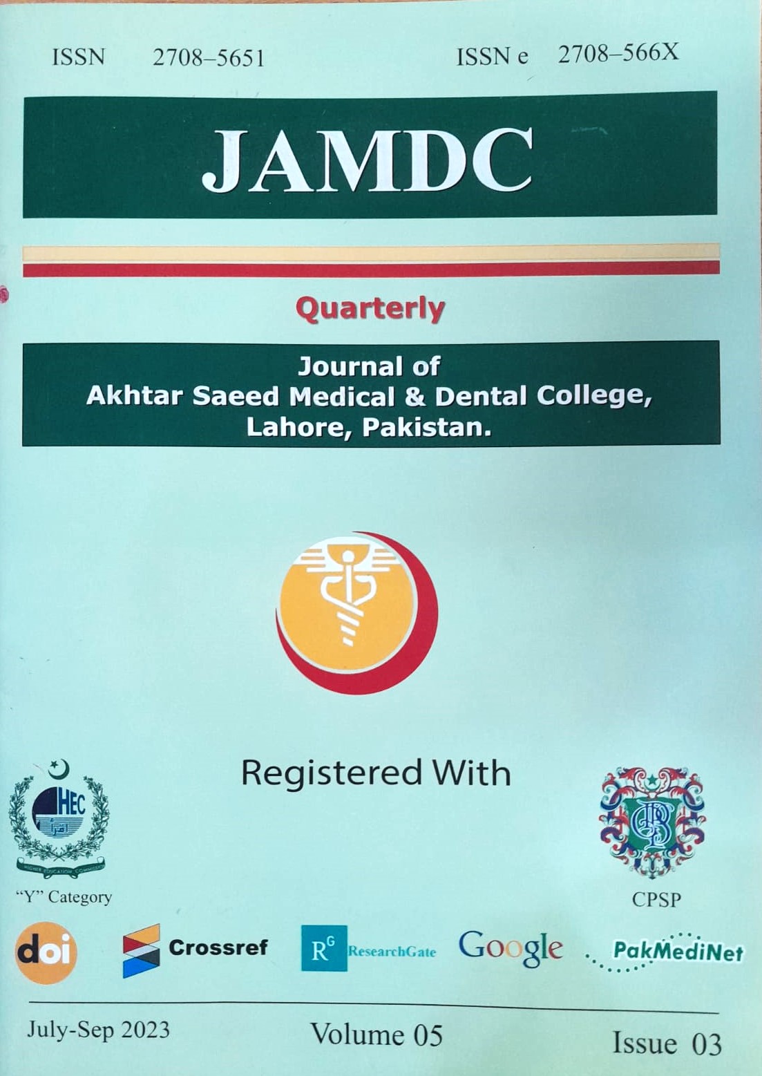 Journal of Akhtar Saeed Medical &  Dental College.