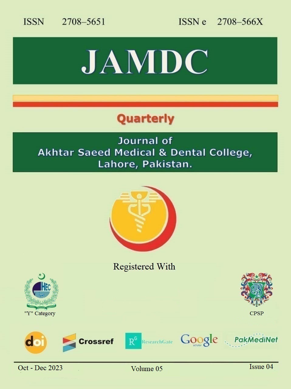 Journal of Akhtar Saeed Medical &  Dental College.