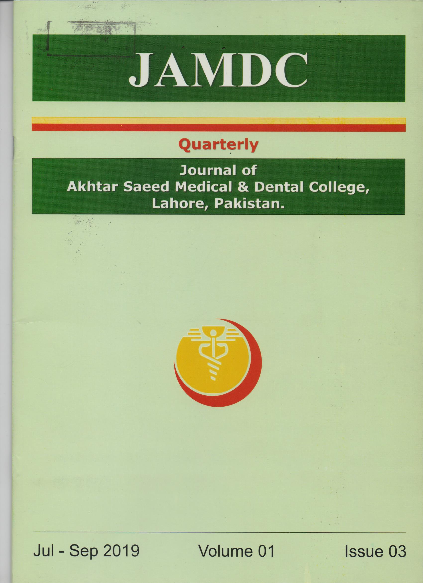 Journal of Akhtar Saeed Medical & Dental College.