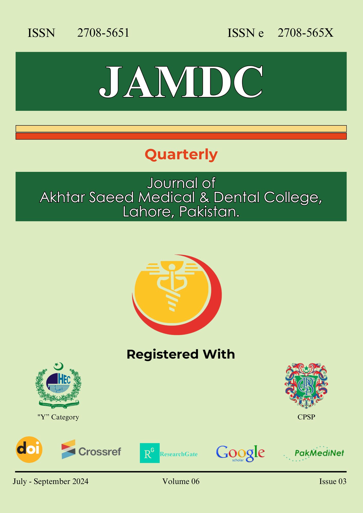 Journal of Akhtar Saeed Medical & Dental College.