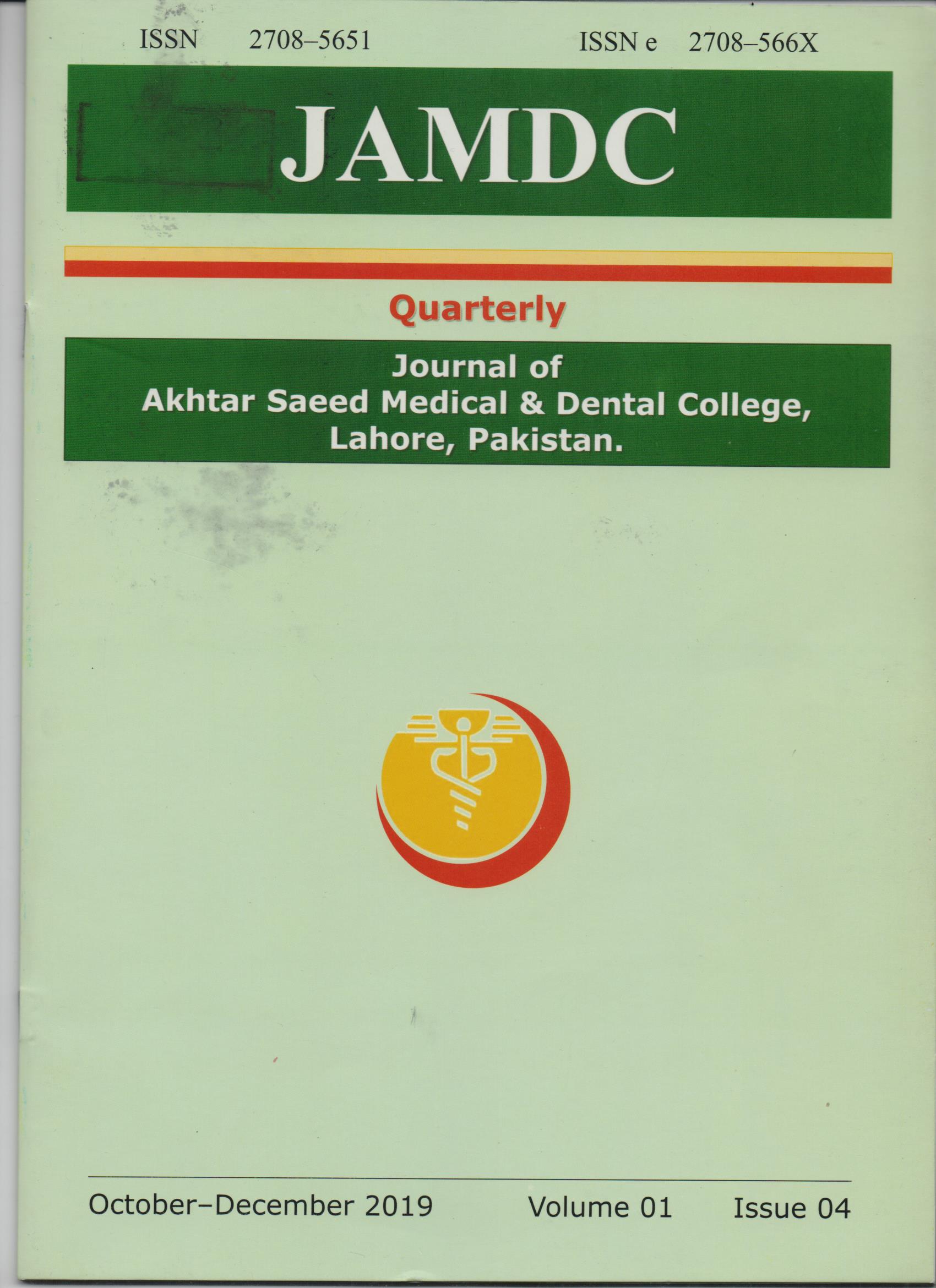 Journal of Akhtar Saeed Medical & Dental College.