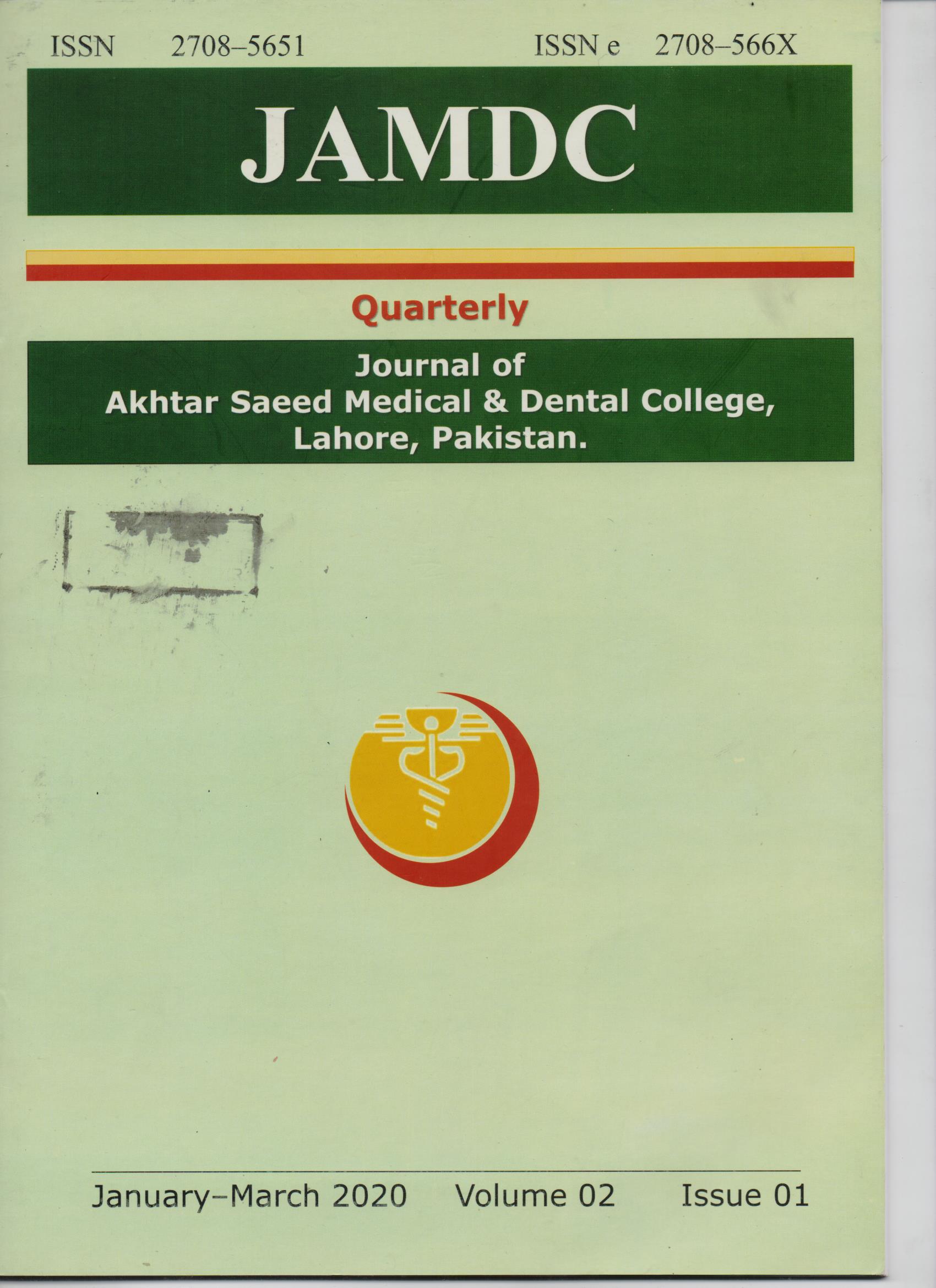 Journal of Akhtar Saeed Medical & Dental College.