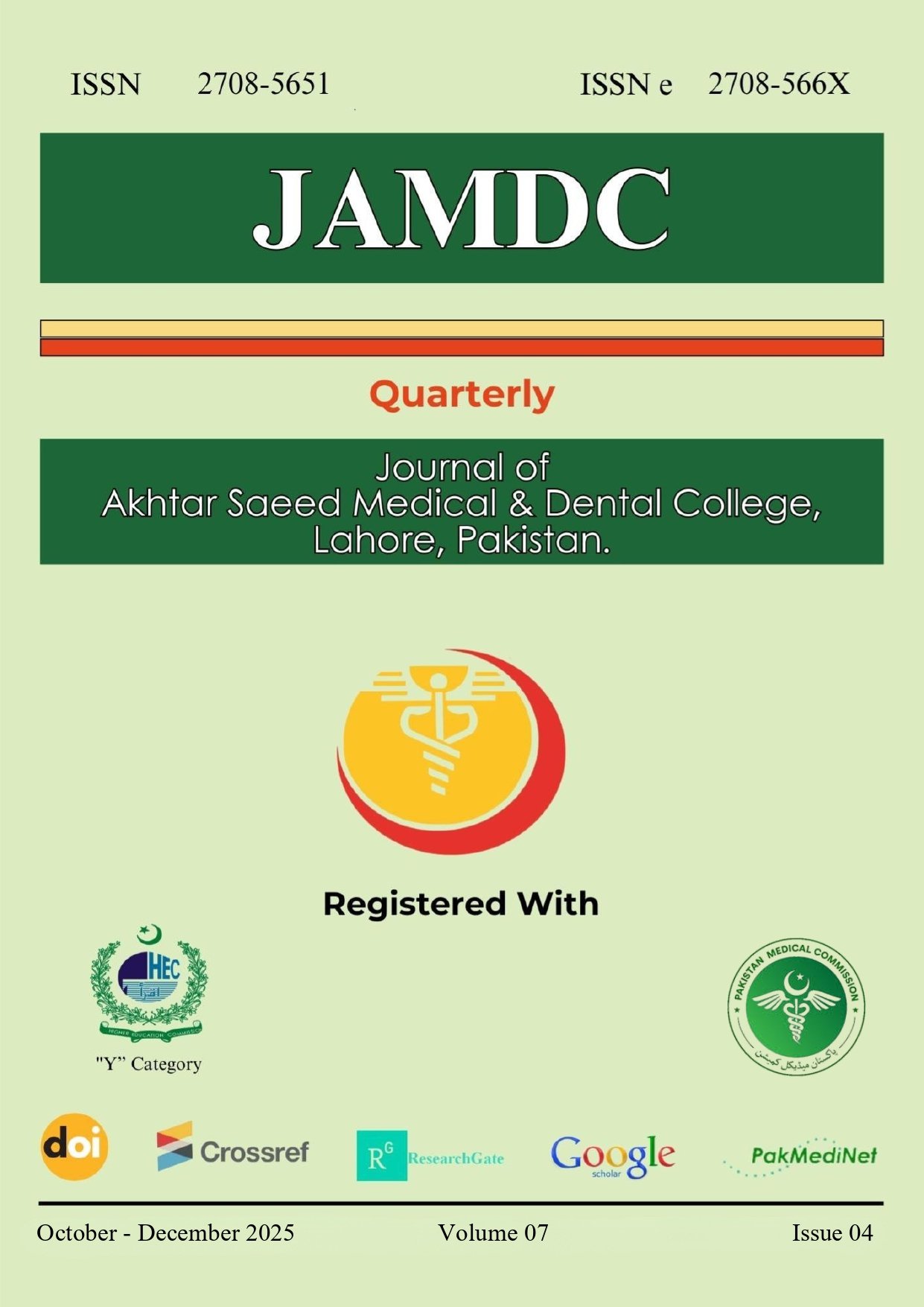 Journal of Akhtar Saeed Medical & Dental College