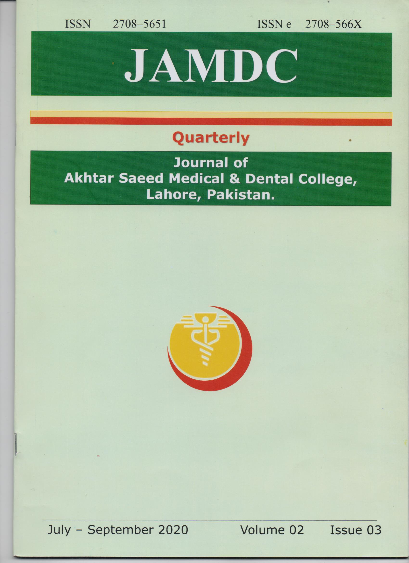 Journal of Akhtar Saeed Medical & Dental College.