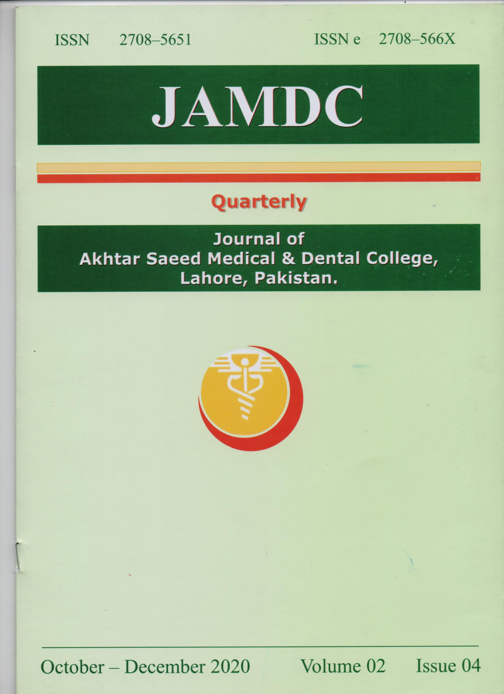 Journal of Akhtar Saeed Medical & Dental College.