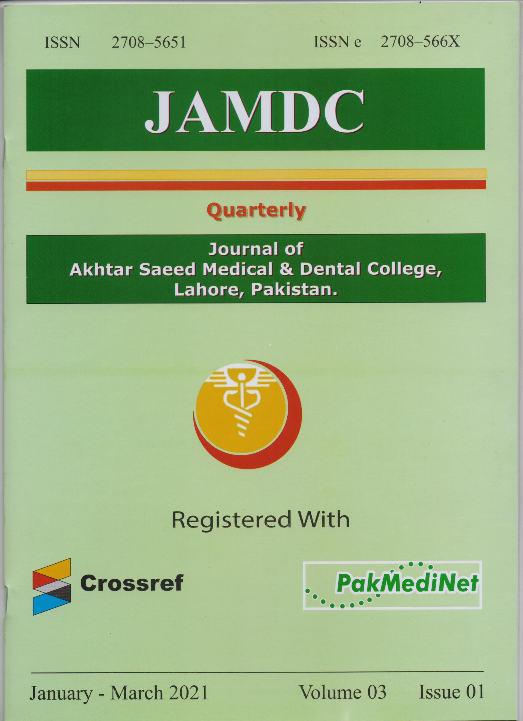 Journal of Akhtar Saeed Medical & Dental College.