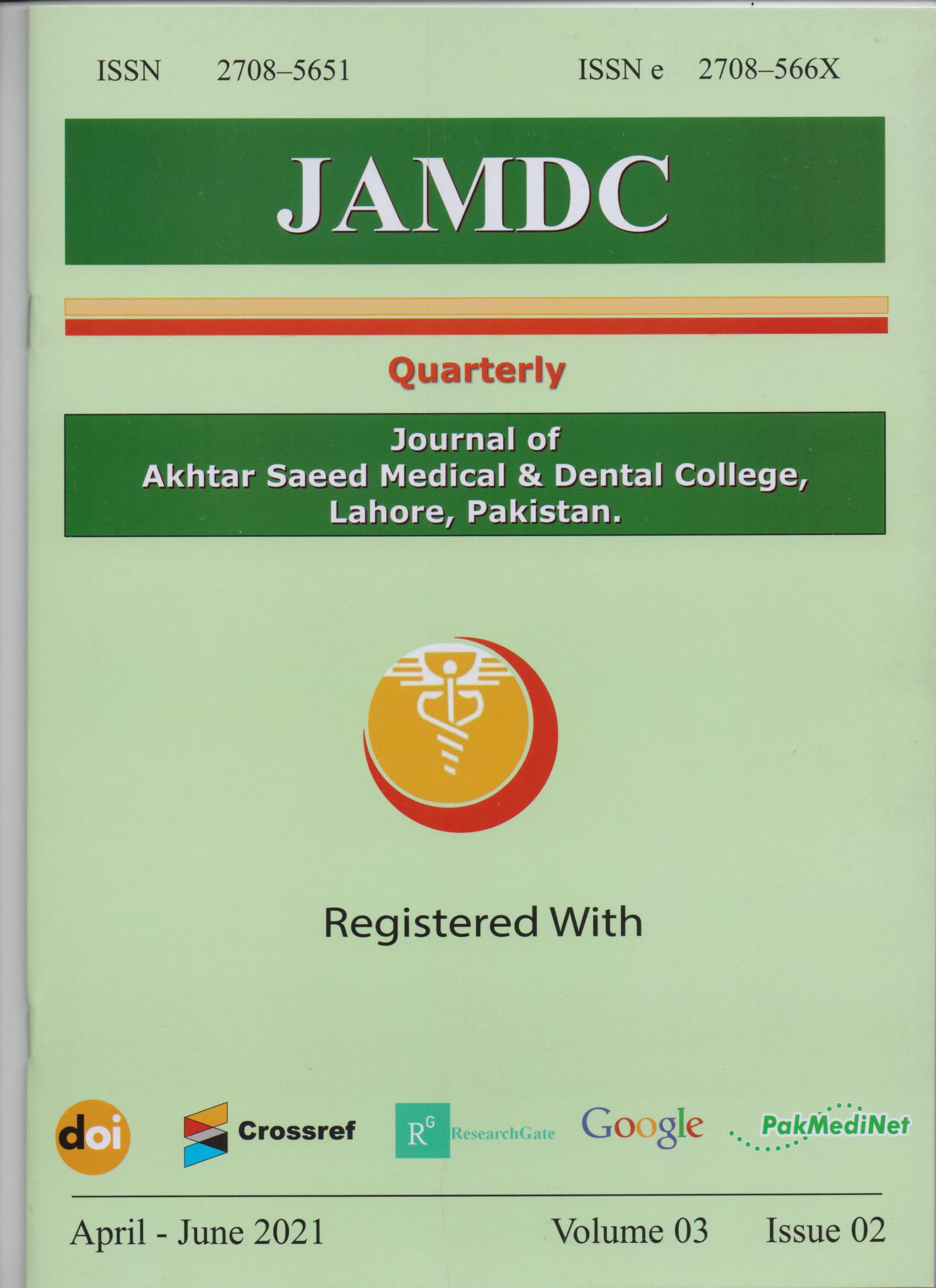 Journal of Akhtar Saeed Medical & Dental College.