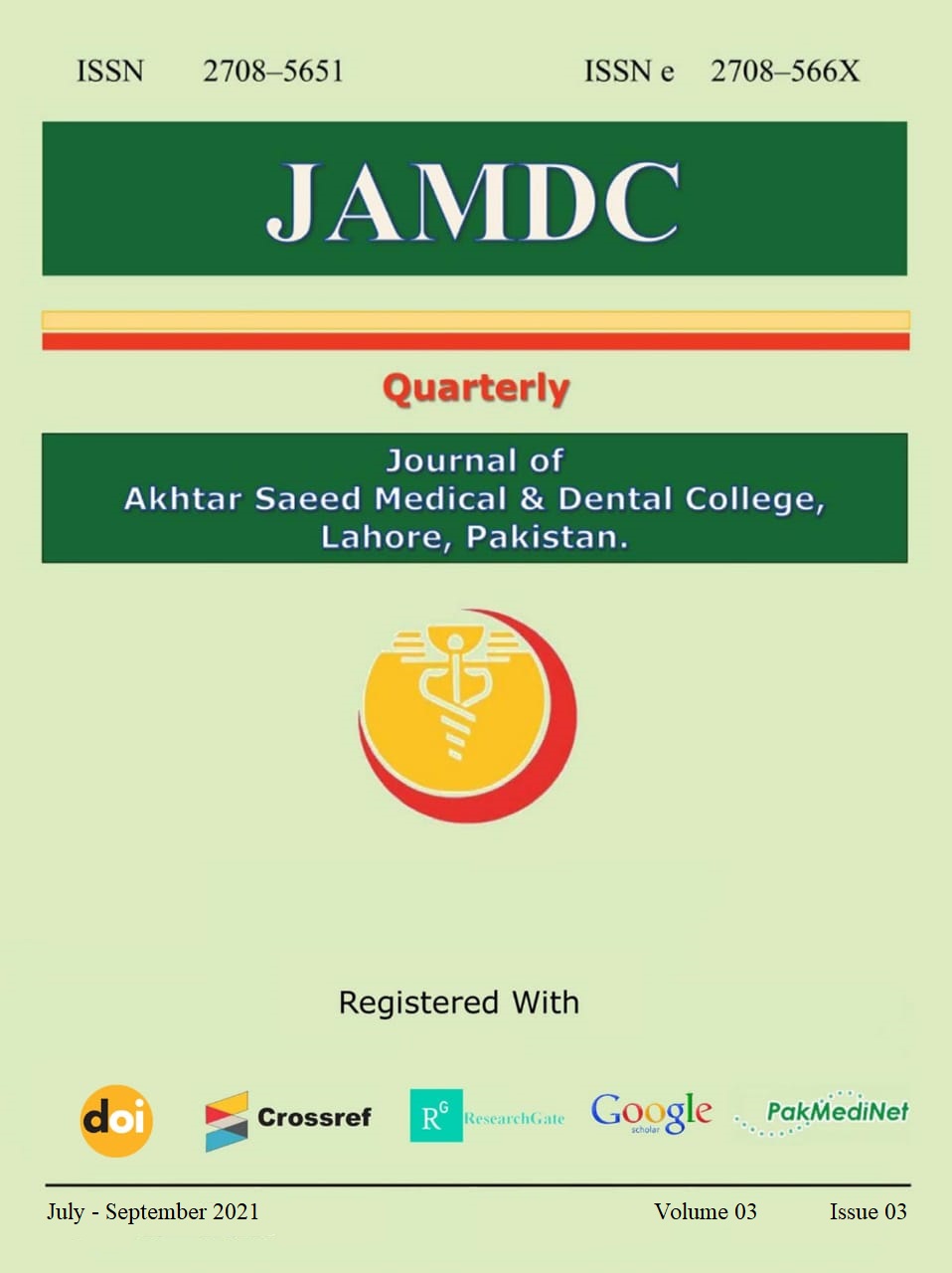 Journal of Akhtar Saeed Medical & Dental College.