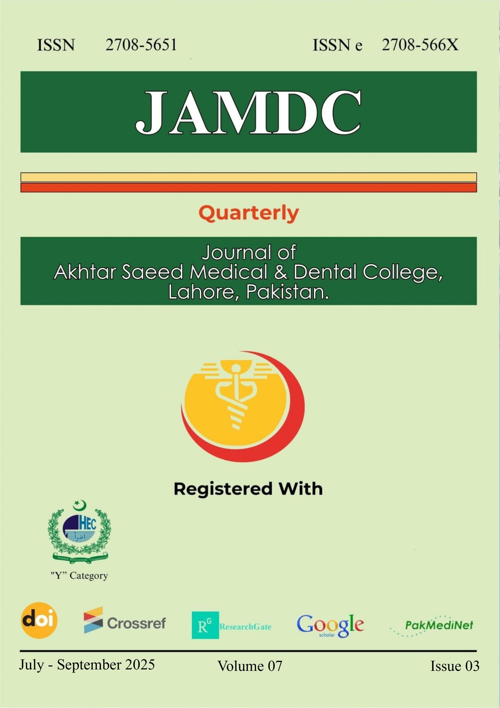 Journal of Akhtar Saeed Medical & Dental College
